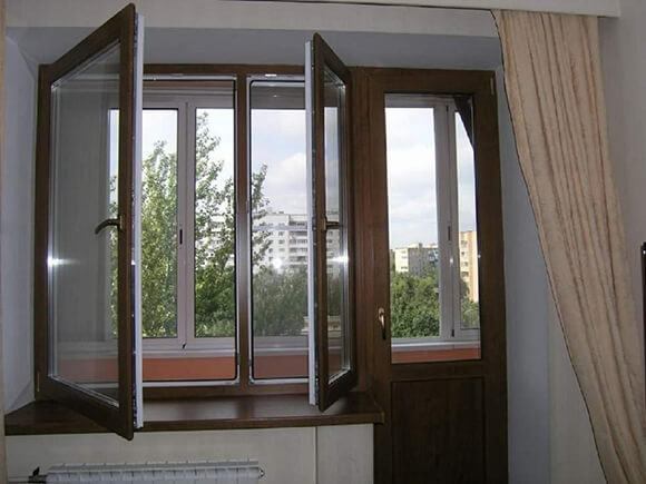 ламинированный балконный блок